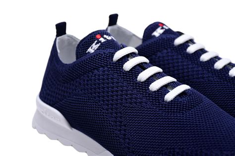 kiton sneakers|Navy blue cotton shoes for man – Kiton USA.